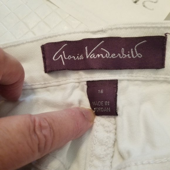 Gloria Vanderbilt Amanda Capri Women’s Size 16 White Denim Studded Pockets - Picture 6 of 8